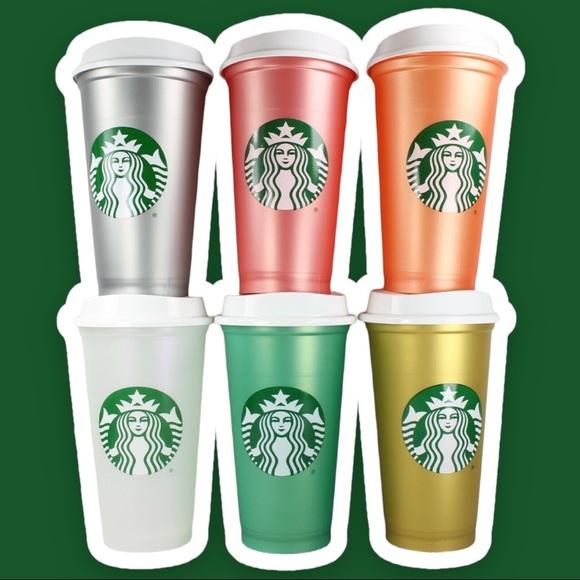 Starbucks Other - NWT 2013 Starbucks 6 pack Reusable Cup Collection SHIMMERING PEARL